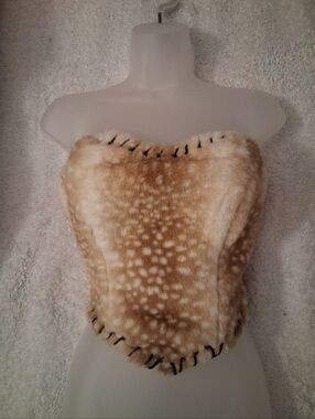 *NWT* 🔥3/$70 Tictoc Faux Fur Fawn Strapless Bustier Corset
